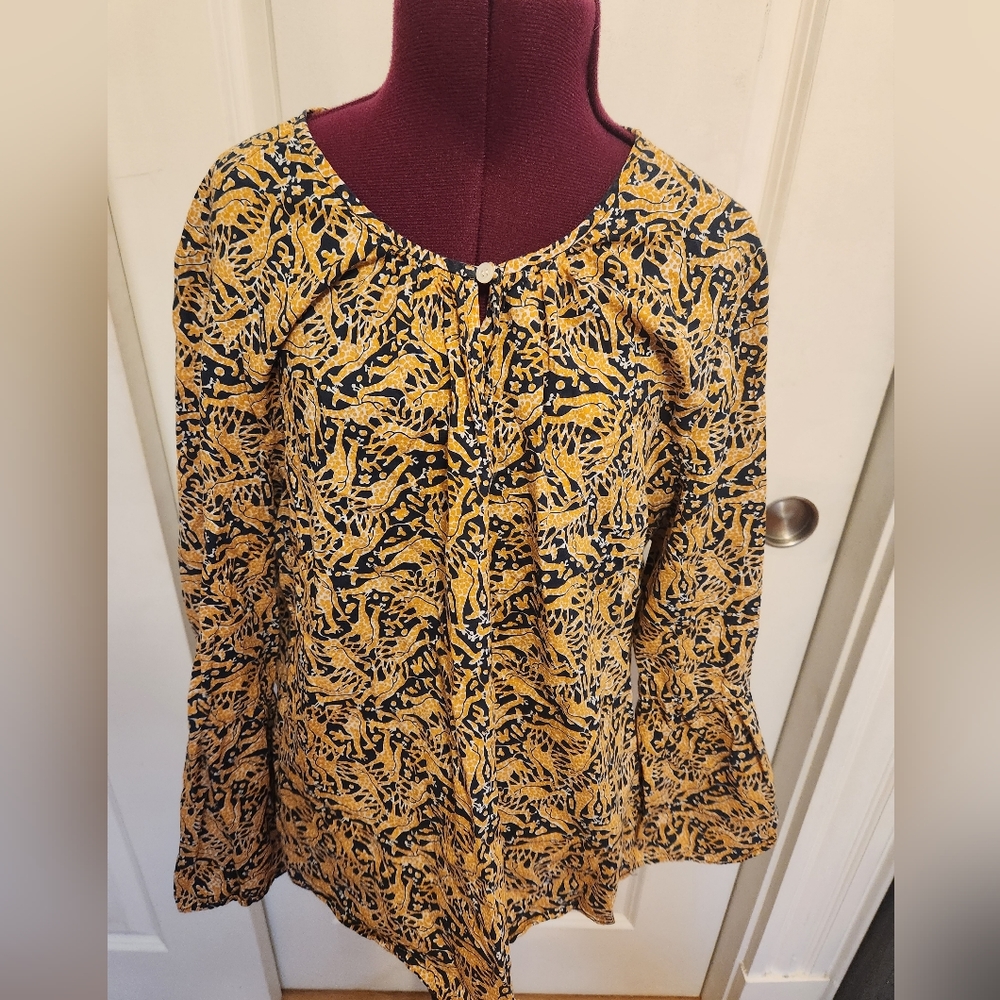 J Crew Giraffe Print Top M